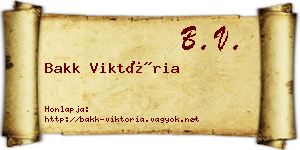 Bakk Viktória névjegykártya